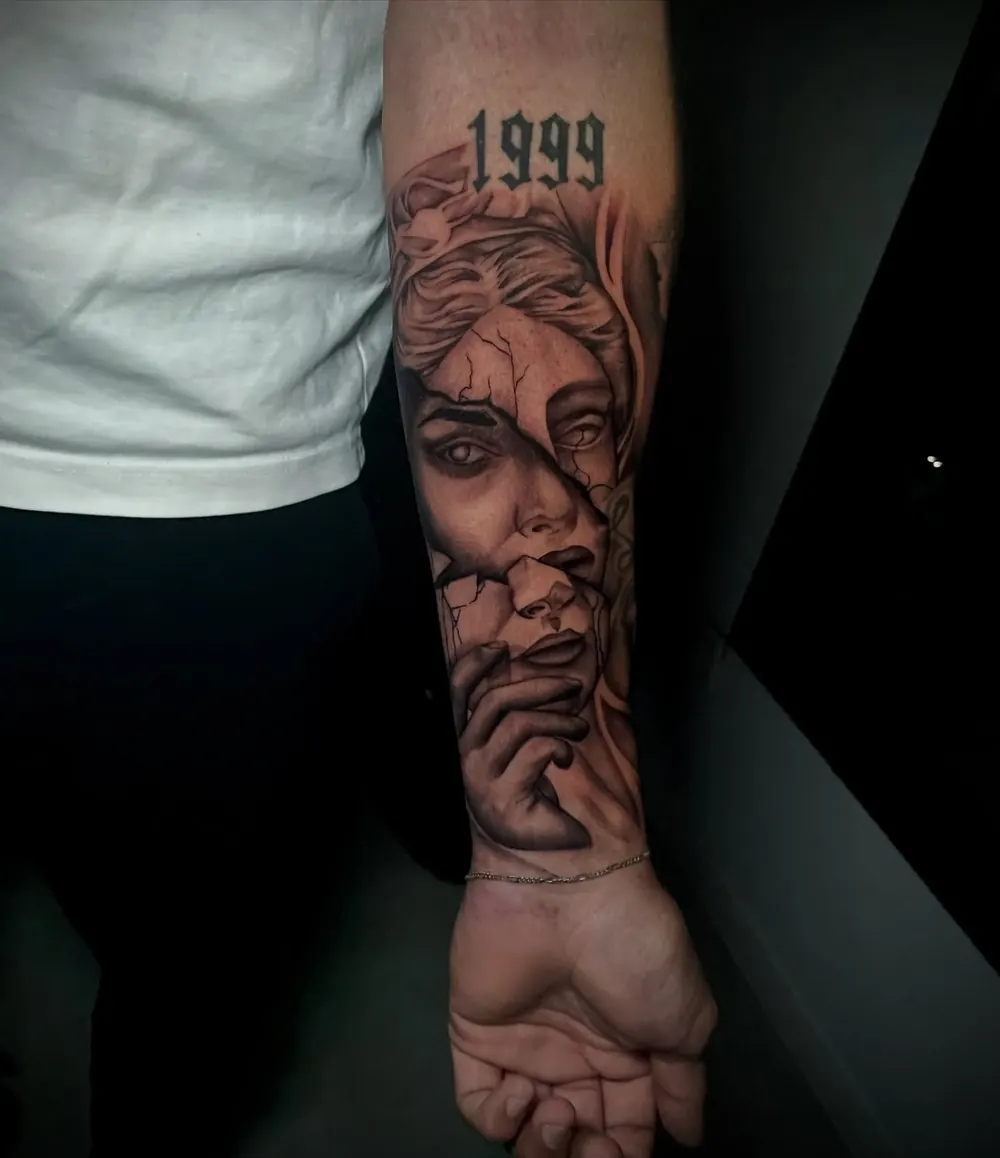 Realistic-Portrait als Unterarm-Sleeve