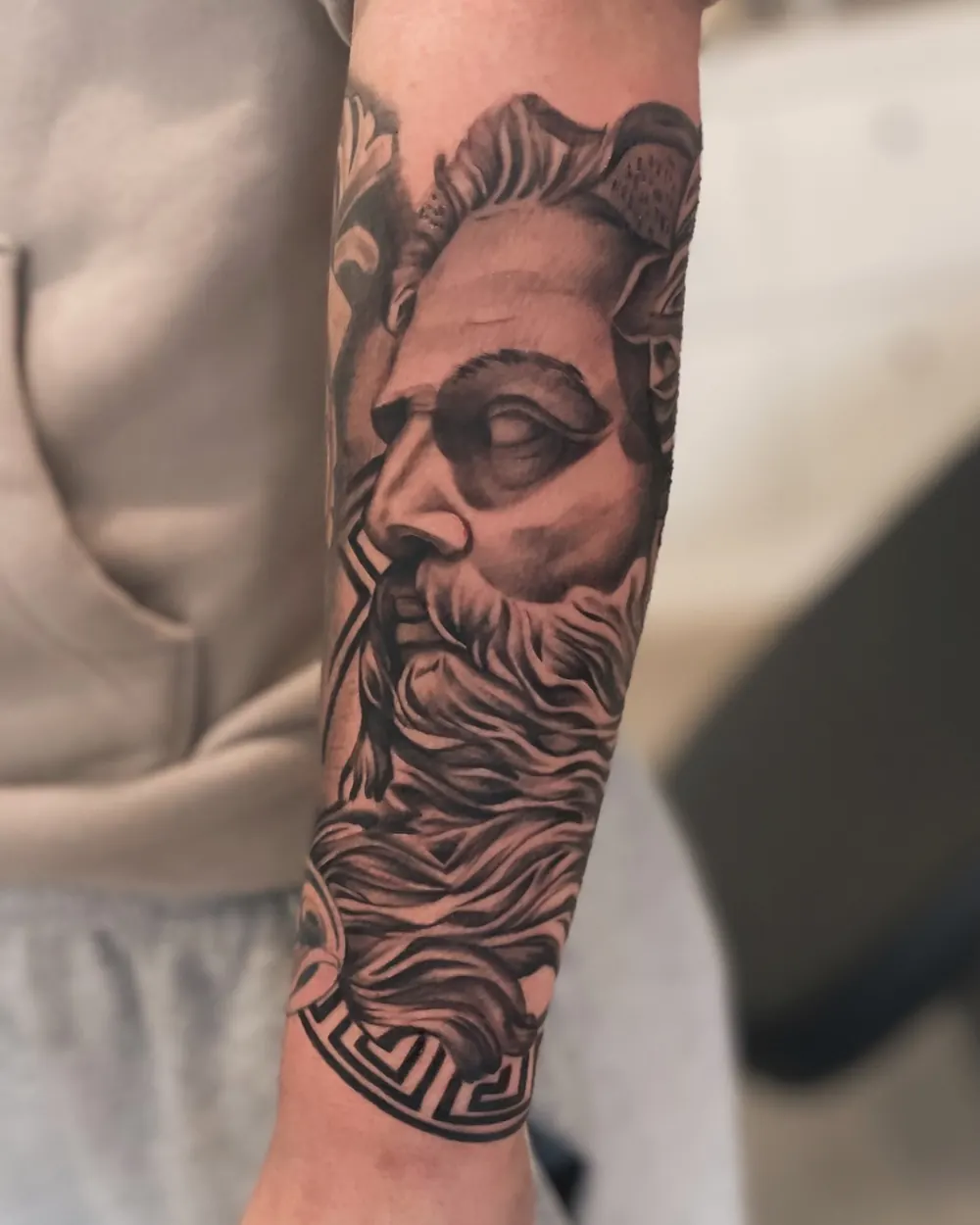Realistic-Portrait am Unterarm bis zur Hand